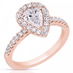 3/4 CT CENTER PEAR SHAPE HALO DIAMOND ENGAGEMENT RING CPS.70-R