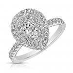 1/3 CT CENTER PEAR SHAPE D-HALO 1 CTW DIAMOND ENGAGEMENT RING DHPS.30-W