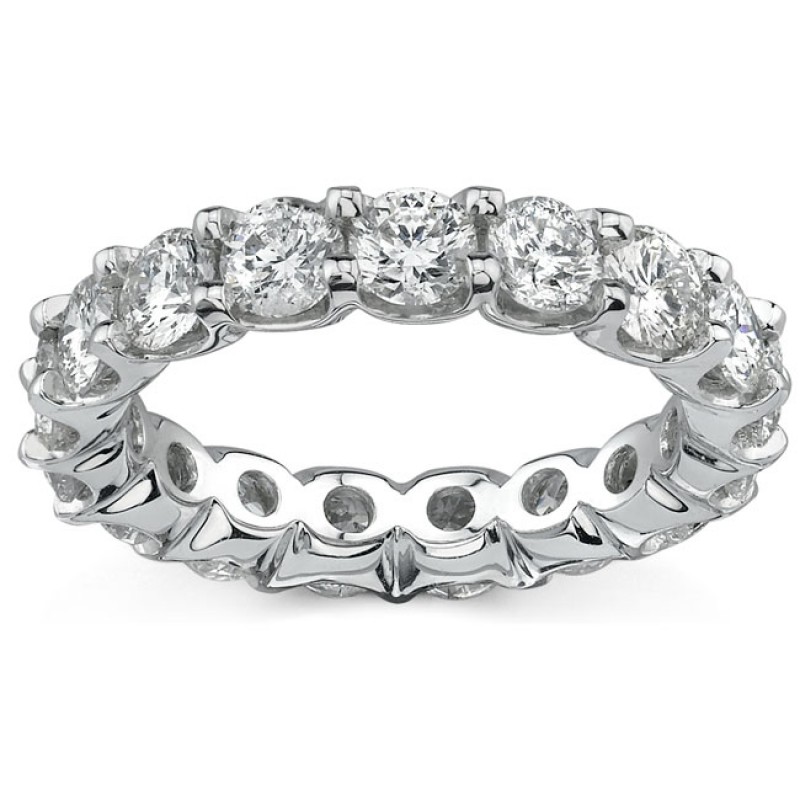14k White Gold Prong Set White Diamond Eternity Band - 0.50ct