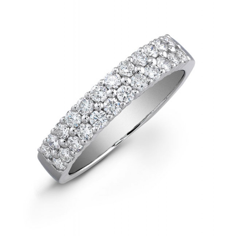 14k White Gold Diamond Band