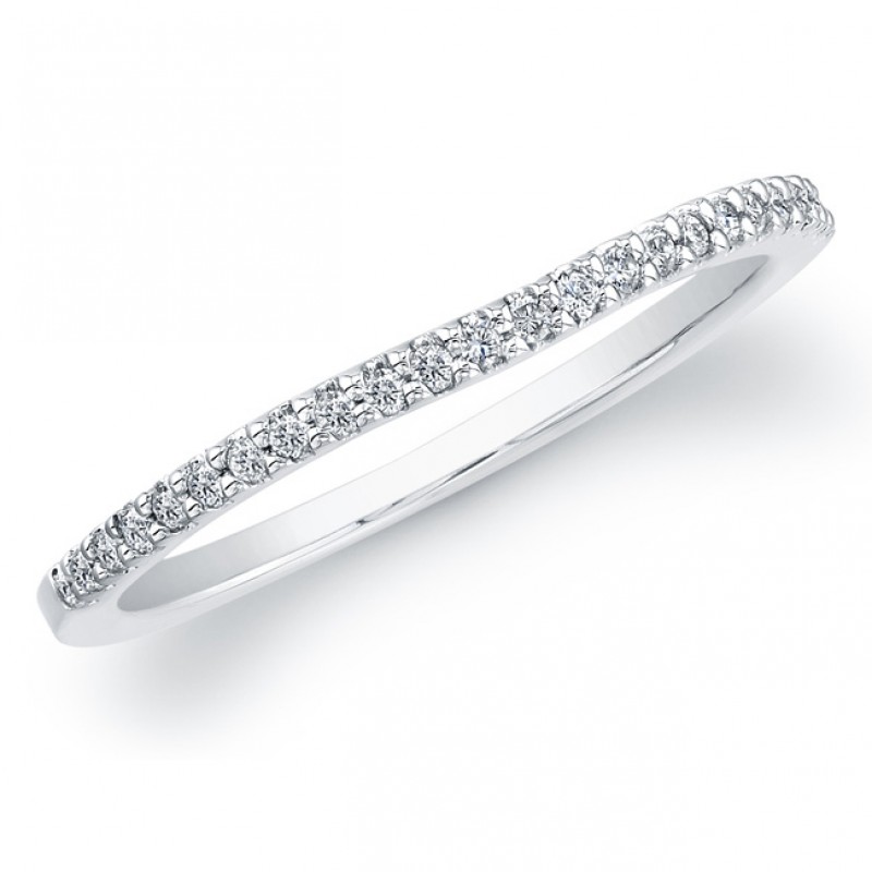 14k White Gold Timeless Diamond Wedding Band