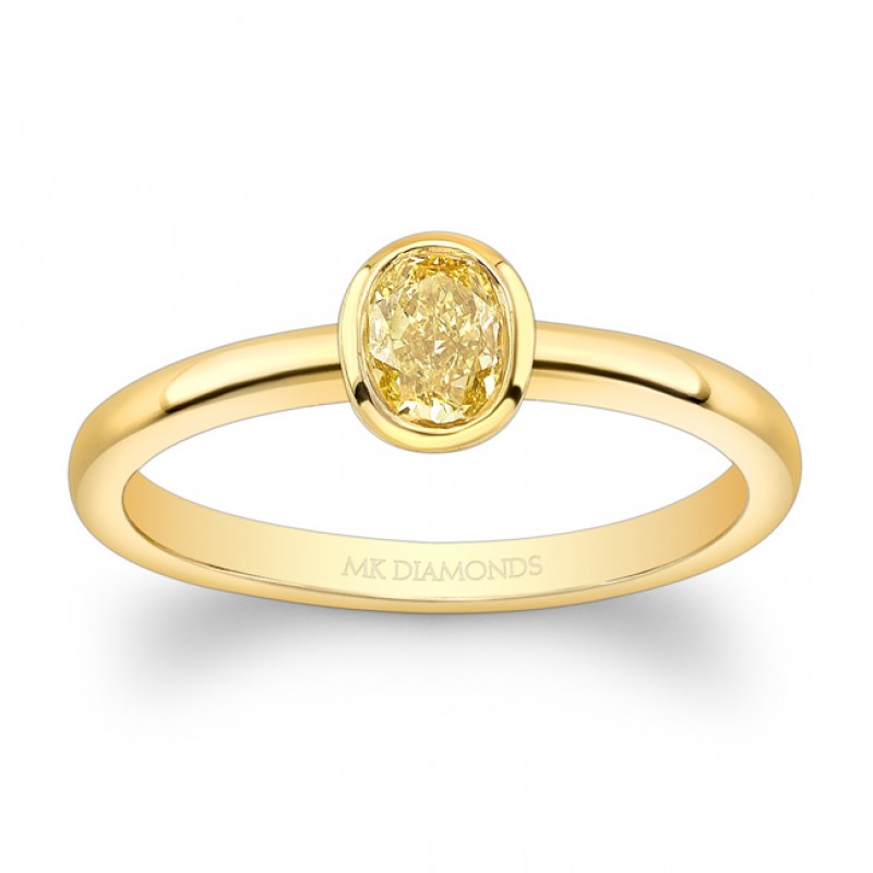 14k Yellow Gold Yellow Oval Diamond Fashion Ring
