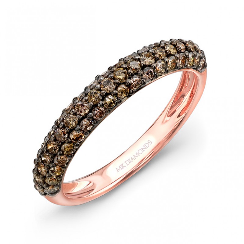 14k Rose and Black Gold Brown Diamond Band