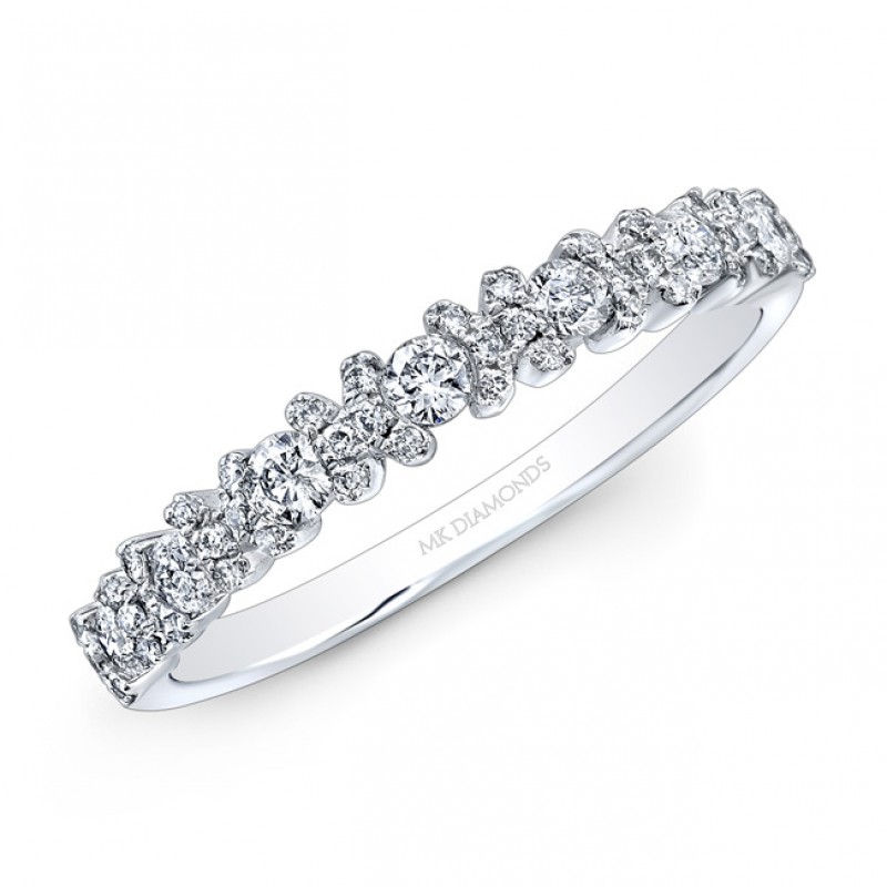 14k White Gold Diamond Band