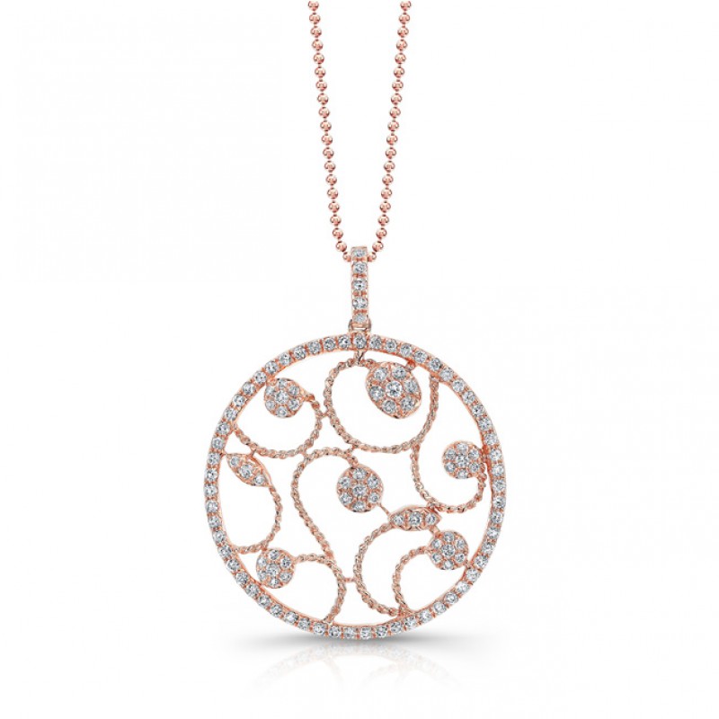 18k Rose Gold Diamond Fashion Pendant