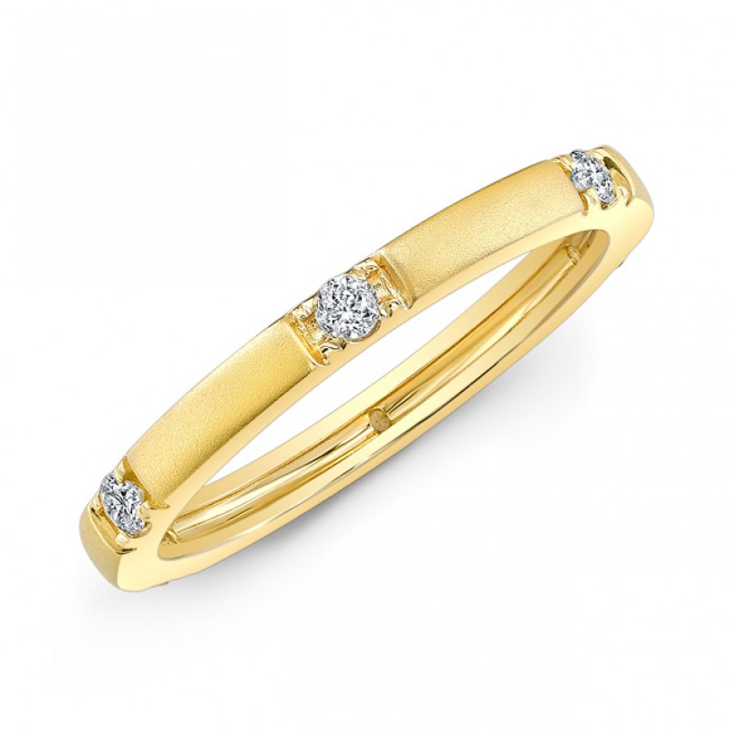 14k Yellow Gold Pave Diamond Band