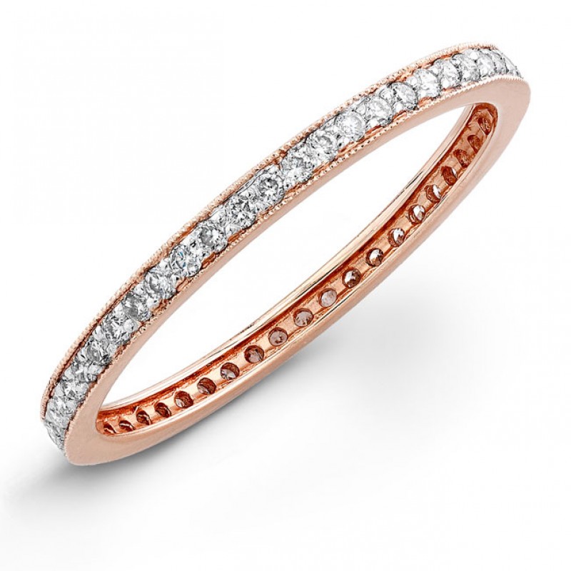14k Rose Gold Stackable Eternity Band