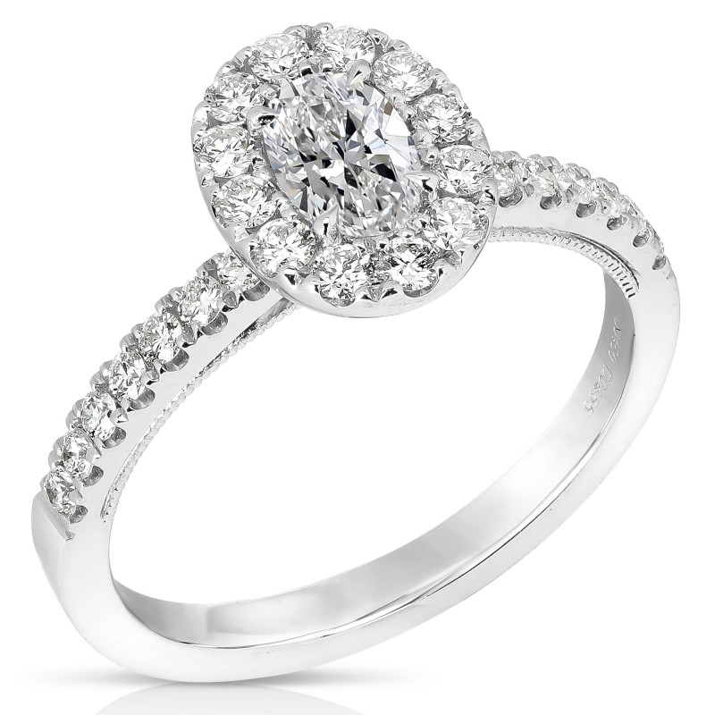 1/2 CT CENTER OVAL HALO DIAMOND ENGAGEMENT RING COV.50-W