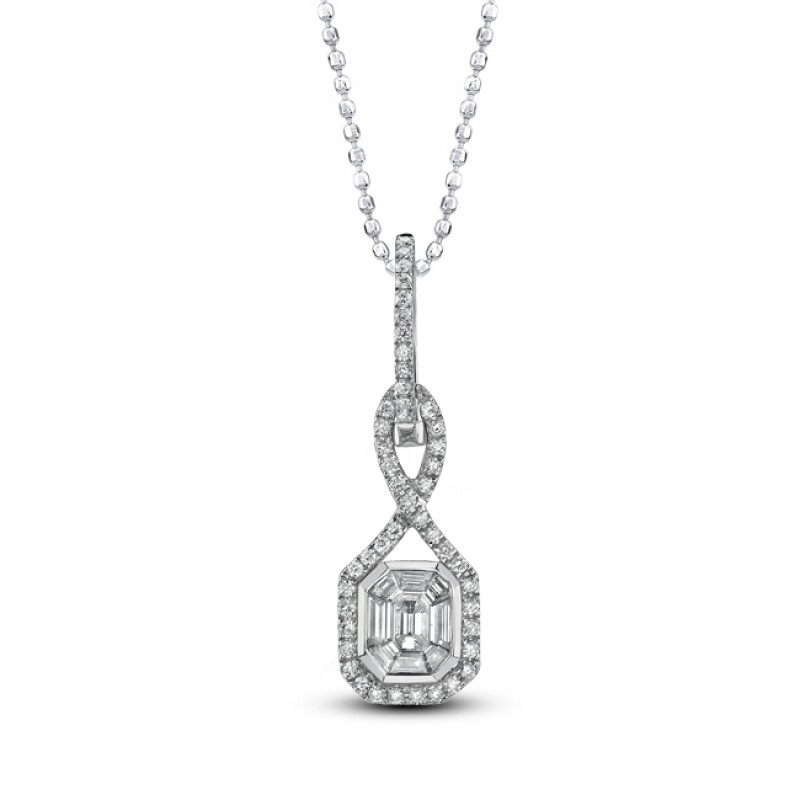 18k White Gold Diamond Mosaic Pendant