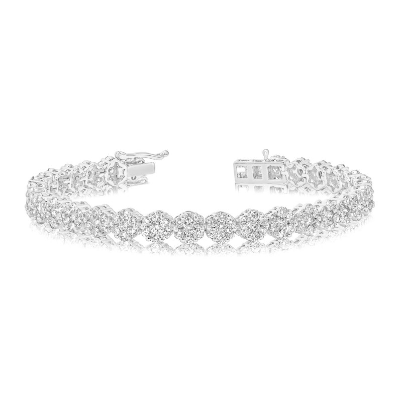FLOWER CLUSTER LARGE TENNIS BRACELET FCBA.700-W