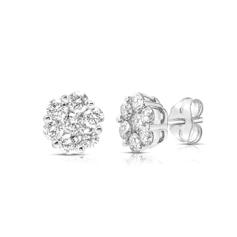 FLOWER CLUSTER 1.00 TCW STUD EARRING FCEA.100-W
