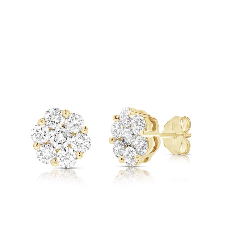 FLOWER CLUSTER 1.50 TCW STUD EARRING FCEA.150-Y