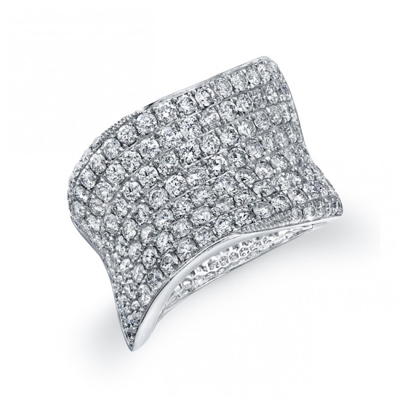 14k White Gold Micro Pave Diamond Band