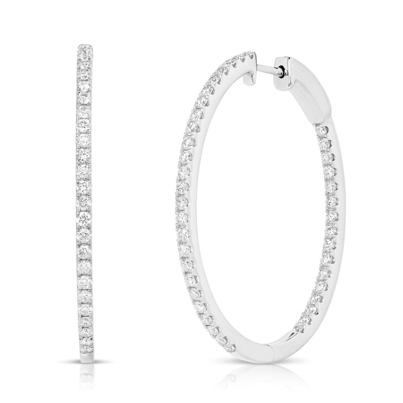 PREMIER LARGE PRONG SET OVAL HOOPS HA4083-W