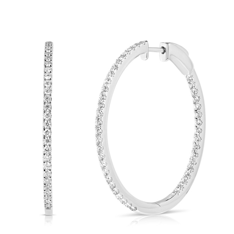 PREMIER LARGE PRONG SET ROUND HOOPS HA4089-W