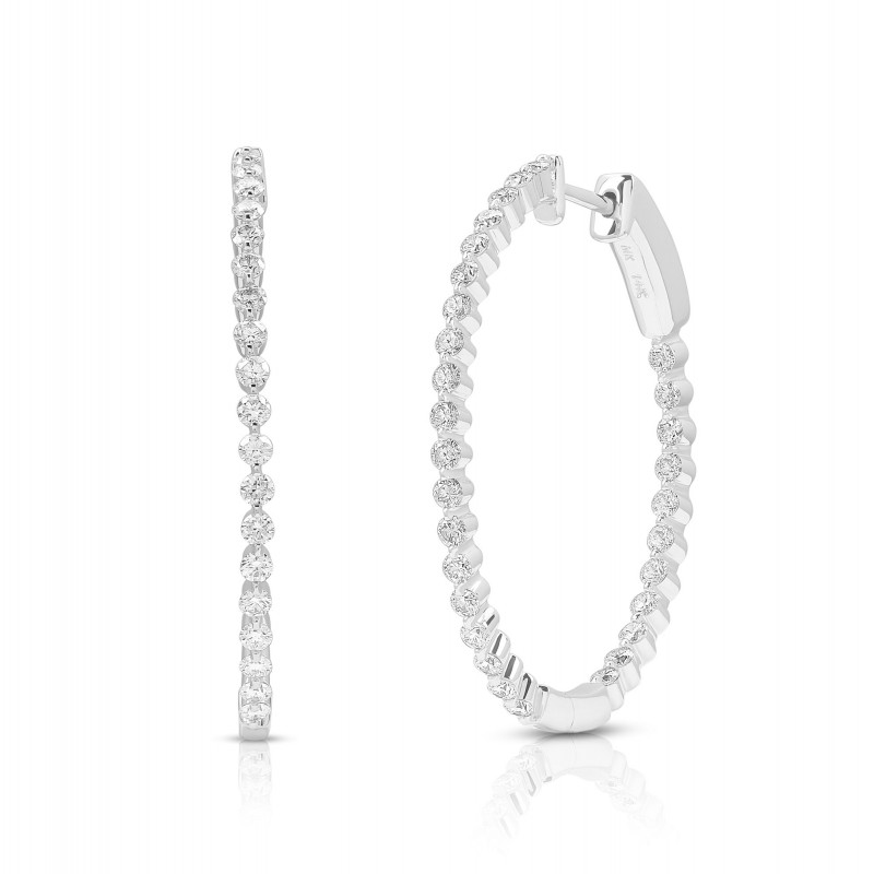 PREMIER LARGE OVAL SHARED SINGLE PRONG HOOPS HA4173-W