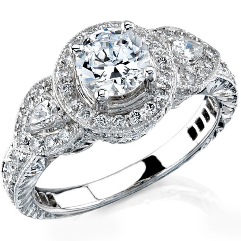 14k White Gold Luxurious Diamond Semi Mount