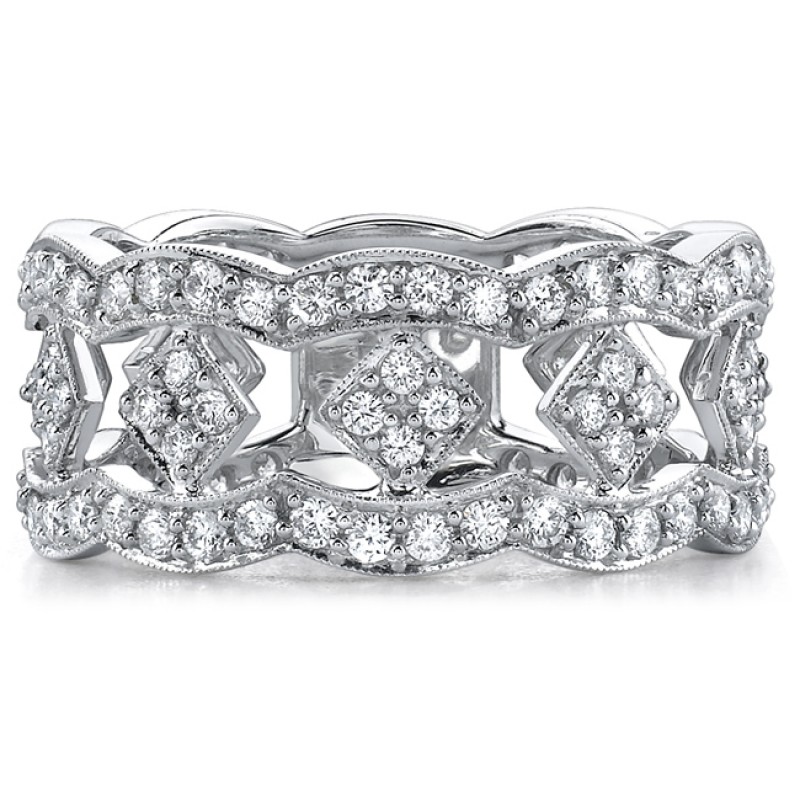 14k White Gold Fashion Diamond Band NK15406-W