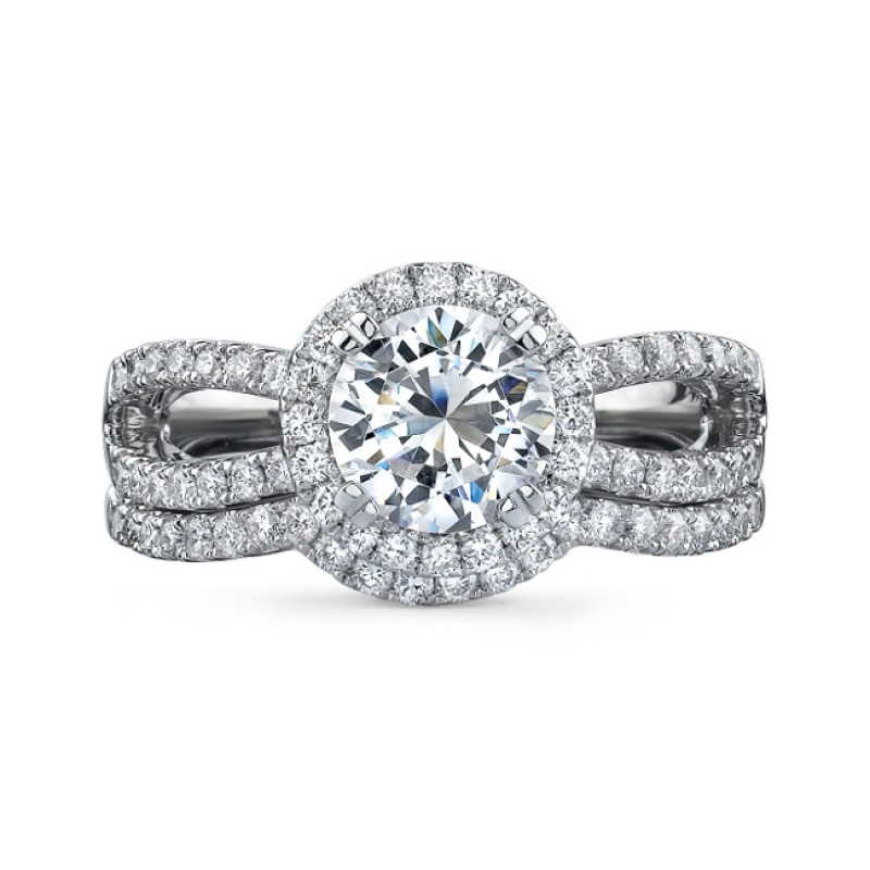18k White Gold Micro Prong Diamond Bridal Set - NK18592WE-18W