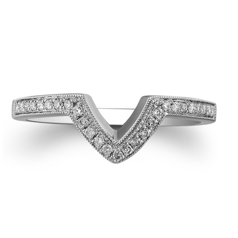14k White Gold Marquise Halo Diamond Wedding Band NK19372WED-W