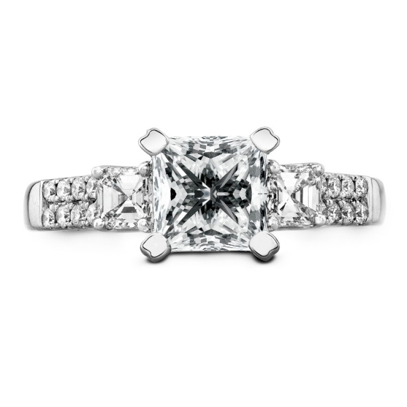 18k White Gold Two Row Pave Diamond Bridal Set - NK19639WE-W