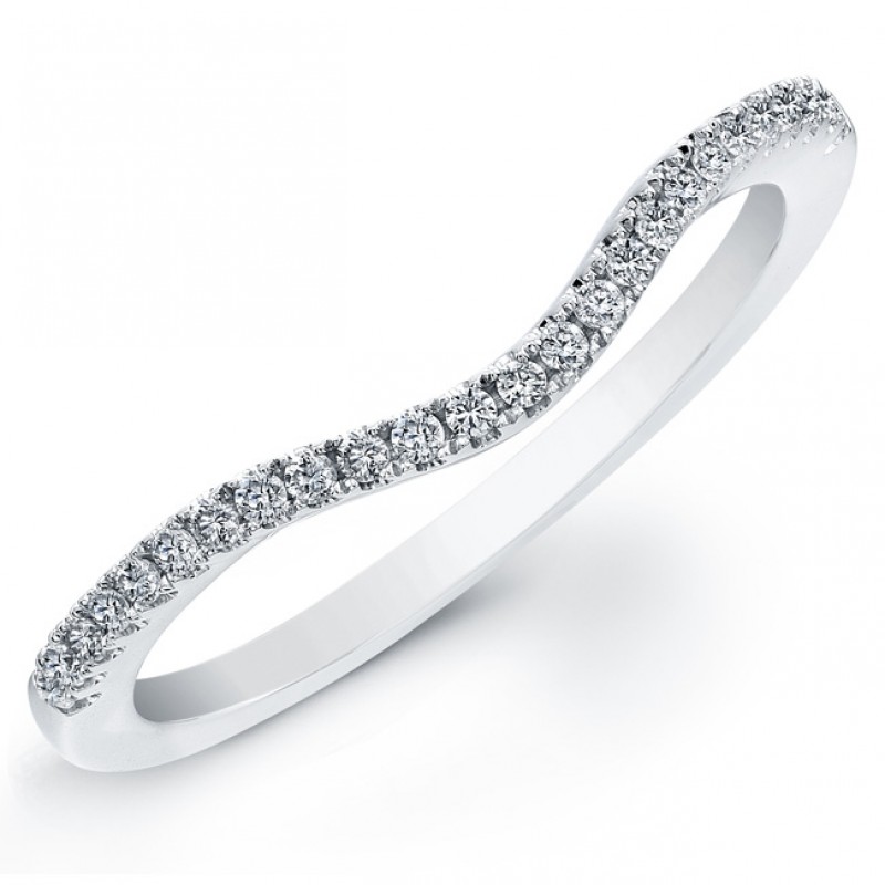 14k White Gold Pave Diamond Wedding Band NK19640WED-W