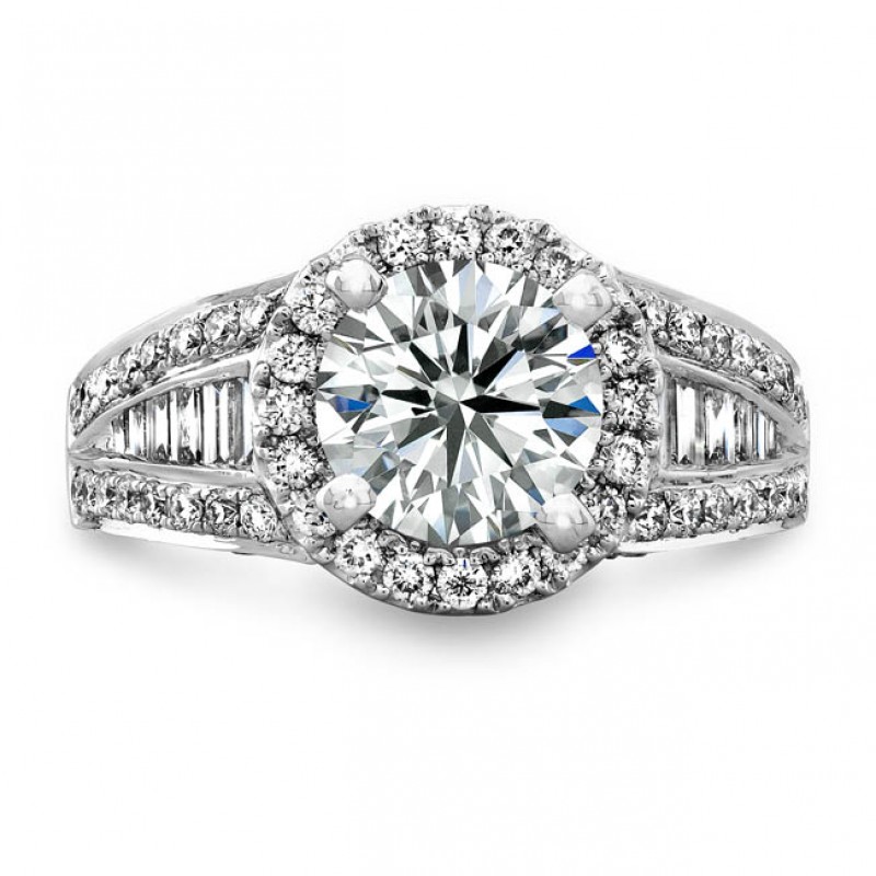 18k White Gold Halo and Split Shank Diamond Bridal Set NK19753WE-W