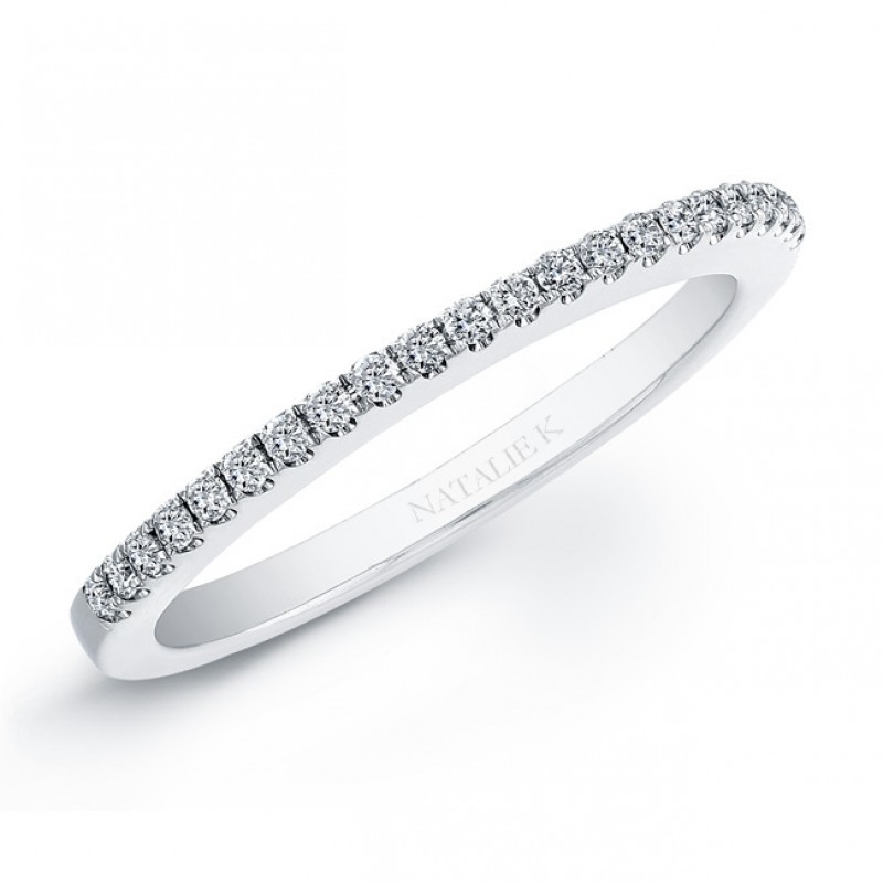 14k White Gold Micro Prong Diamond Wedding Band NK20401WED-W