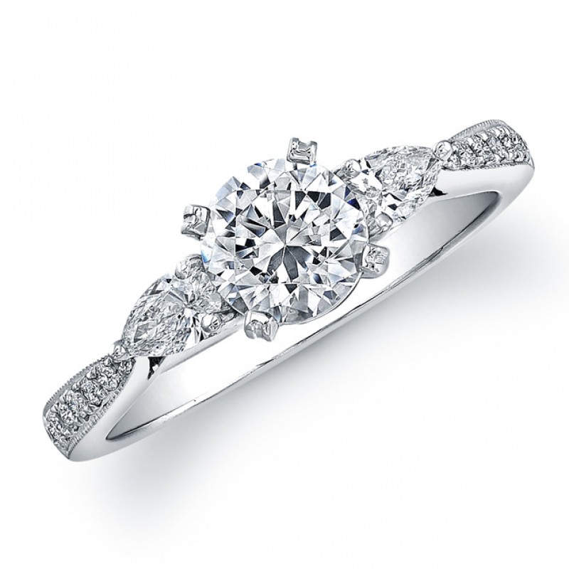 14k White Gold Micro Pave Diamond Engagement Ring - NK20507ENG-W