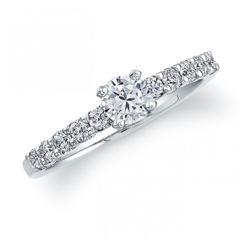 14k White Gold Prong Diamond Engagement Ring - NK22186ENG-W