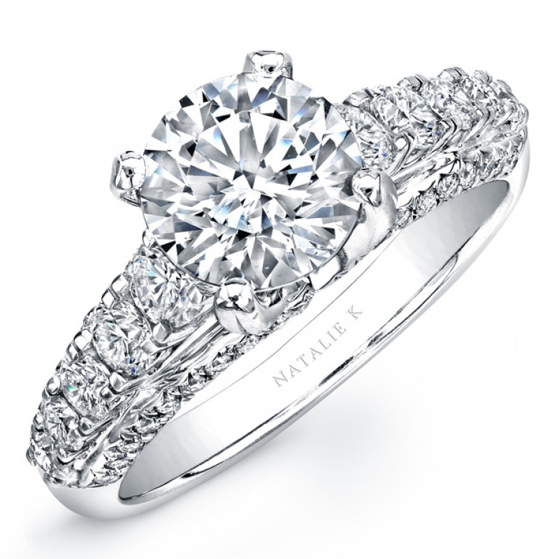 18k White Gold Large Prong Diamond Semi Mount 