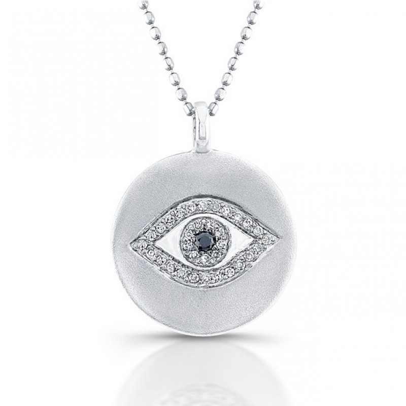 Sterling Silver Diamond Evil Eye Pendant