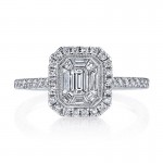 MARS 25169 Diamond Engagement Ring 0.53 Ct Rd, 0.20 Ct Em, 0.26 Ct Bg.