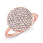 14k Rose Gold White Diamond Circle Fashion Ring 