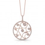 18k Rose Gold Diamond Fashion Pendant