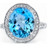 14k White Gold Classic Blue Topaz Ring NK16941BTPZ-W