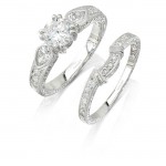 18k White Gold pear Shaped Diamond Bridal Set NK6950WE-W