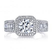 MARS 25098  Diamond Engagement Ring 0.27 Ct Rd, 0.38 Ct Bg.