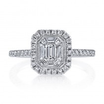 MARS 25169 Diamond Engagement Ring 0.53 Ct Rd, 0.20 Ct Em, 0.26 Ct Bg.