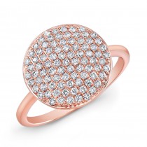 14k Rose Gold White Diamond Circle Fashion Ring 