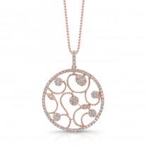 18k Rose Gold Diamond Fashion Pendant