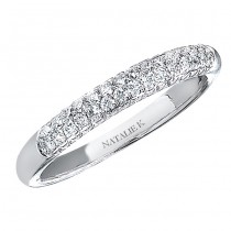 14k White Gold Micro Pave Two Row Diamond Ladies Band - NK13387-W(A)