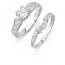 18k White Gold pear Shaped Diamond Bridal Set NK6950WE-W