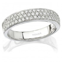 18k White Gold Halo Pave Diamond Wedding Band NK9166WED-W