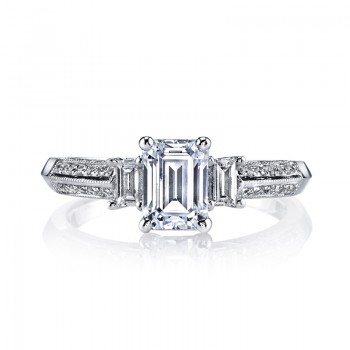 MARS 25088 Diamond Engagement Ring 0.21 Ct Rd, 0.15 Ct Bg.