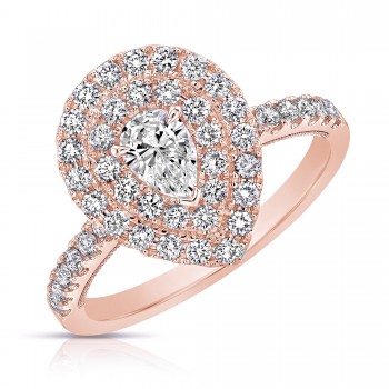 1/3 CT CENTER PEAR SHAPE D-HALO 1 CTW DIAMOND ENGAGEMENT RING DHPS.30-R
