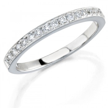14k White Gold Pave Classic Ladies Diamond Band NK12065WED-W