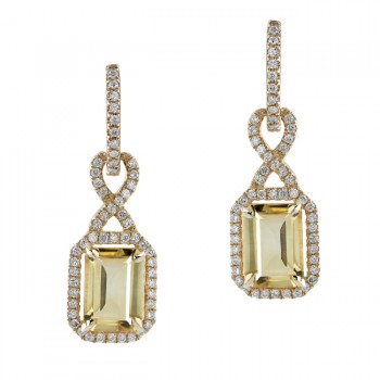 14k Yellow Gold Citrine Diamond Earrings NK19509CT-Y